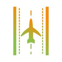Plane on Runway Vector Icon