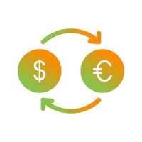 Dollar to Euro Vector Icon