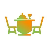 icono de vector de mesa de cena