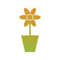 Unique Plant in Pot Vector Glyph Icon