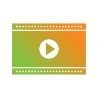 Unique Video Player Vector Glyph Icon