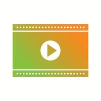 Unique Video Player Vector Glyph Icon