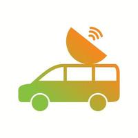 Unique Satellite Car Vector Glyph Icon
