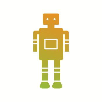 icono de glifo de vector de robot único