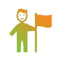 Unique Man With Flag Vector Glyph Icon