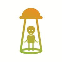 Unique Alien Abduction Vector Glyph Icon