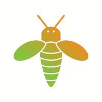 icono de glifo de vector de abeja de miel único