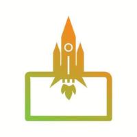 Unique Rocket Launched Vector Glyph Icon