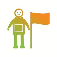 Unique Man With Flag Vector Glyph Icon