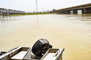 Ganga as seen in Garh Mukteshwar, Uttar Pradesh, India, River Ganga is believed to be the holiest river for Hindus, A view of Garh Ganga Brij ghat which is very famous religious place for Hindus photo