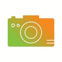 Unique Photograph On Camera Vector Glyph Icon