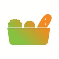 Unique Vegetable Basket Vector Glyph Icon