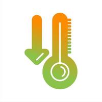 icono de vector de baja temperatura