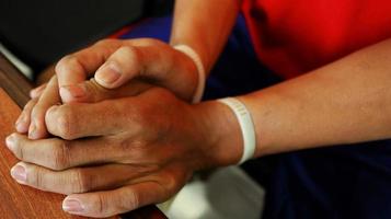 Man handcuffed hands. Prisoner or arrested. photo