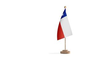 Chile flagpole with white space background image photo