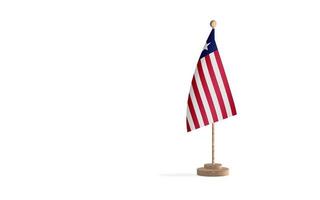 Liberia flagpole with white space background image photo