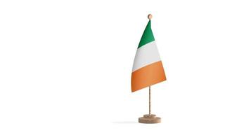 Ireland flagpole with white space background image photo