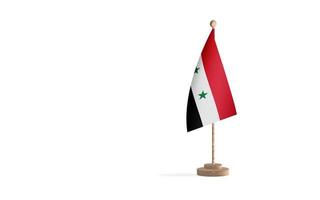 Syria flagpole with white space background image photo