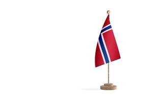 Norway flagpole with white space background image photo