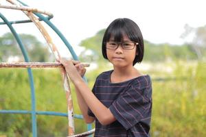 Child wearing eyeglasses photo