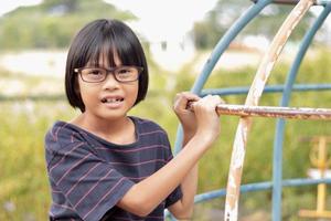 Portrait of child wearing eyeglasses photo