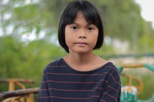 Portrait of child with blur background photo