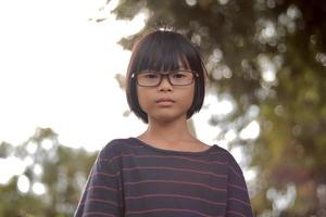 Child wearing eyeglasses photo