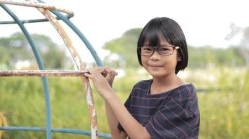 Portrait of child wearing eyeglasses photo