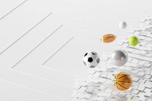 3d football object design. realistic rendering. abstract futuristic background. 3d illustration. motion geometry concept. sport competition graphic. tournament game bet content. soccer ball element. photo