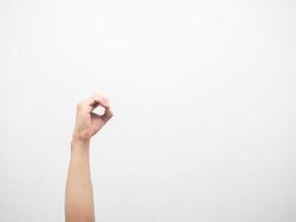 Hand gesture circle isolated white photo