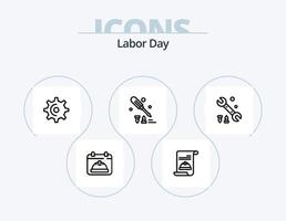 Labor Day Line Icon Pack 5 Icon Design. options. labour. gardening. labor. day vector