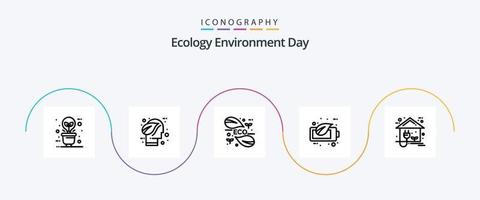 Ecology Line 5 Icon Pack Including green. eco. green. science. green vector