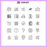 25 iconos creativos signos y símbolos modernos de reparación de bloque de error de construcción de contactos elementos de diseño vectorial editables vector