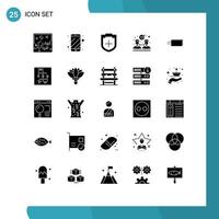 Universal Icon Symbols Group of 25 Modern Solid Glyphs of business partnership electronic collaboration shield Editable Vector Design Elements