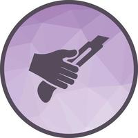 Holding Paper Cutter Low Poly Background Icon vector