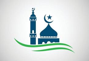 Mosque logo design, Islamic logo template, Vector illustration.