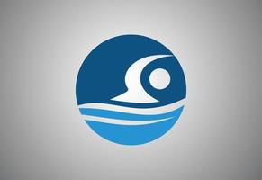 Creative swimming logo design, Vector illustration