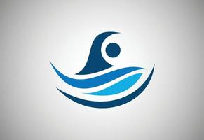 Creative swimming logo design, Vector illustration