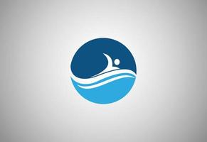 Creative swimming logo design, Vector illustration