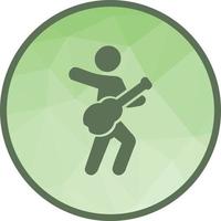 icono de fondo de bajo poli de guitarrista vector