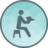 Man Reading Storybook Low Poly Background Icon vector