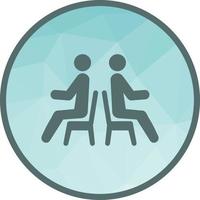 People Sitting Low Poly Background Icon vector
