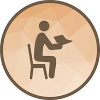 Sitting Man Reading Low Poly Background Icon vector