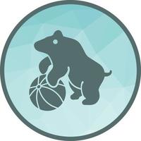 Bear Performing Low Poly Background Icon vector