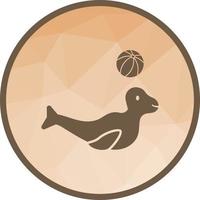 Sea Dog Performing Low Poly Background Icon vector