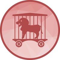 Lion in Cage Low Poly Background Icon vector