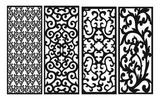 Decorative floral patterns, geometric template for cnc laser cutting vector