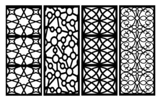 Decorative floral patterns, geometric template for cnc laser cutting vector