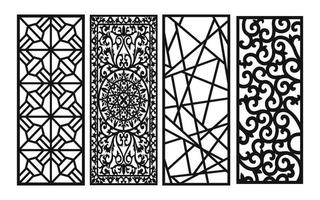 Decorative floral patterns, geometric template for cnc laser cutting vector