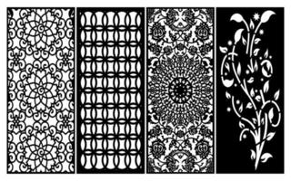 Decorative floral patterns, geometric template for cnc laser cutting vector